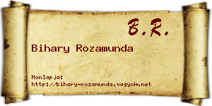Bihary Rozamunda névjegykártya